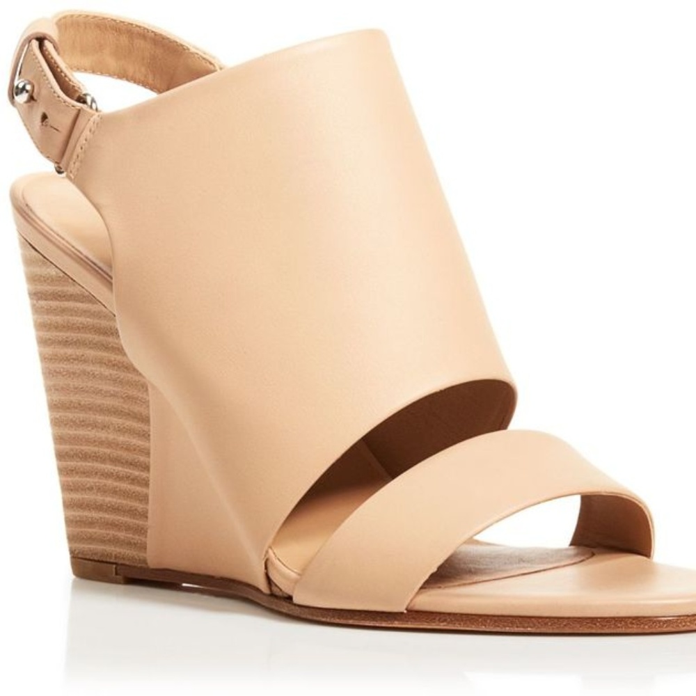 Vince "Karen" Nude Leather Wedge Sandal